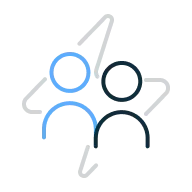 Illustration of a team with an energy symbol in the center.