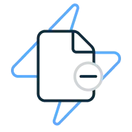 Illustration of document with minus symbol.