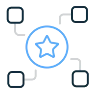 Illustration of a star connected to different paths.