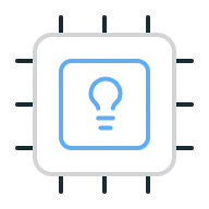Illustration of a chip with a lightbulb.
