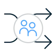 Illustration of a team with turnover symbol.