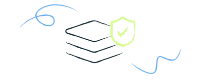 Illustration of a server with a security seal.