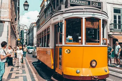 Tram in the city of Lisbon.