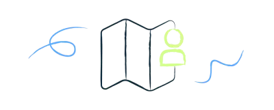 Illustration of a person with a map.