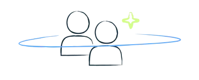 Illustration of people with a star symbol.