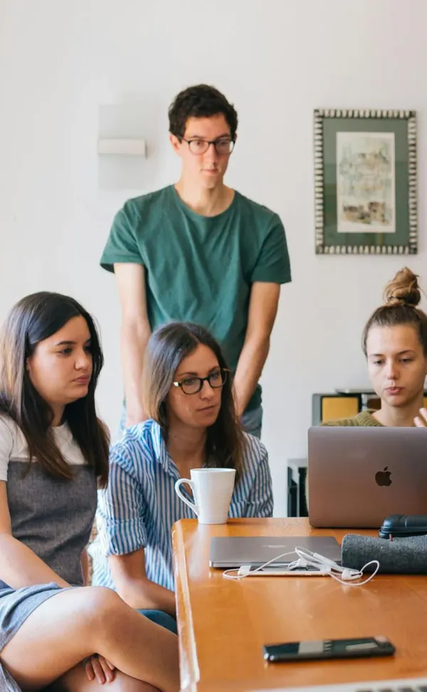 Dedicated team working together