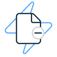 Illustration of document with minus symbol.