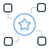 Illustration of a star connected to different paths.