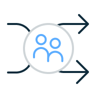 Illustration of a team with turnover symbol.